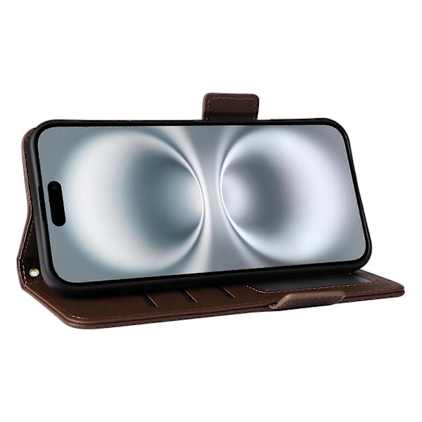 iPhone 16 Plus -kotelo litsirakenteella PU-nahkainen lompakkokansi Multicolor Style D