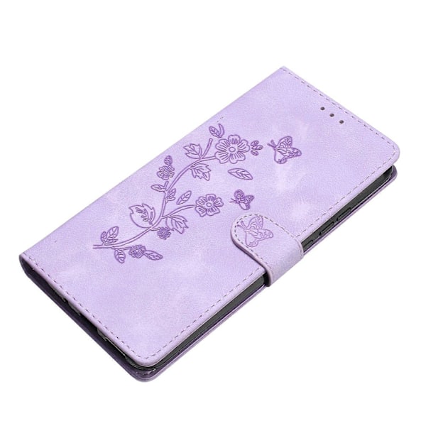 För Xiaomi 14T Pro Fodral Läder Präglat Blommigt Telefonskal Plånbok med Handledsrem Multicolor Style E