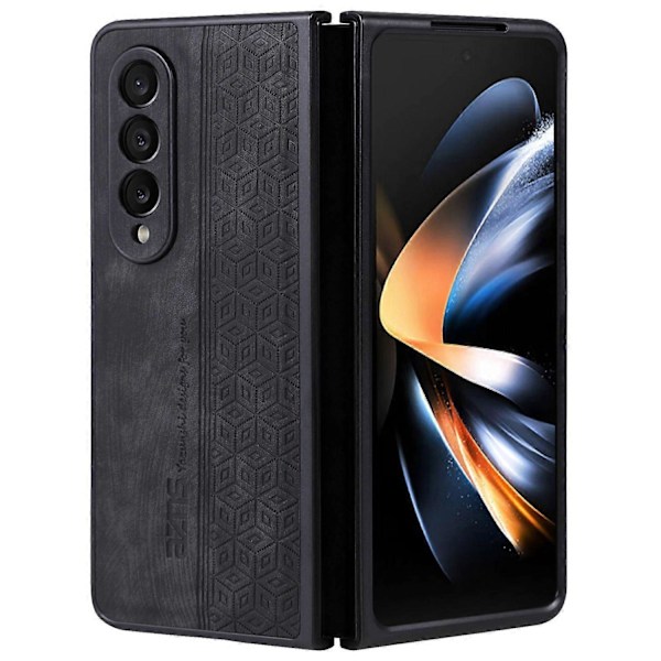 AZNS Telefonfodral för Samsung Galaxy Z Fold4 5G Präglat Mönster PU Läderbelagd TPU Baksida Multicolor Style C