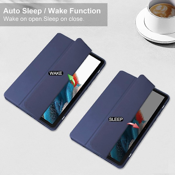Samsung Galaxy Tab A9 Kotelo PU+TPU+Akryyli Läpinäkyvä Takakansi Tabletille Kynäpaikalla Multicolor Style C