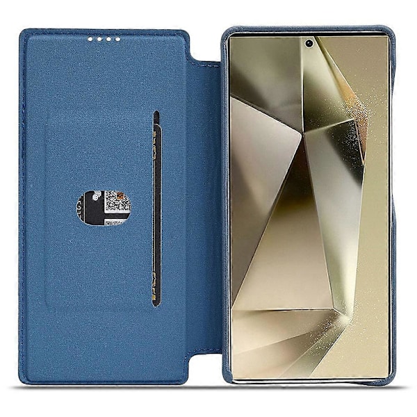 LC.IMEEKE Samsung Galaxy S25 -kotelo, korttipidike, jalusta, nahkainen puhelinkuori Multicolor Blue