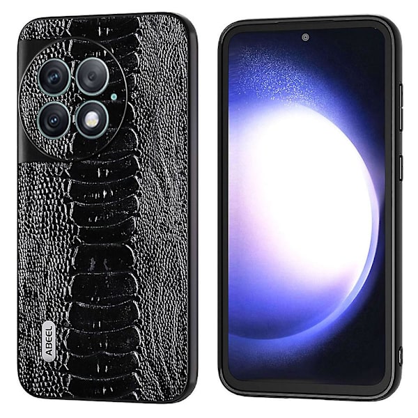 Abeel For Oneplus Ace 2 Pro 5g Stötsäkert Crocodile Texture Cover äkta koläderbelagd Pc+tpu phone case Black
