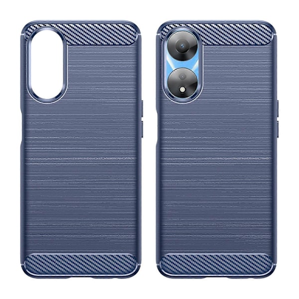 TPU Cover til Oppo A78 5G/A58 5G/A58x 5G, Børstet Kulfibertekstur Mobiltelefon Cover Multicolor Style C