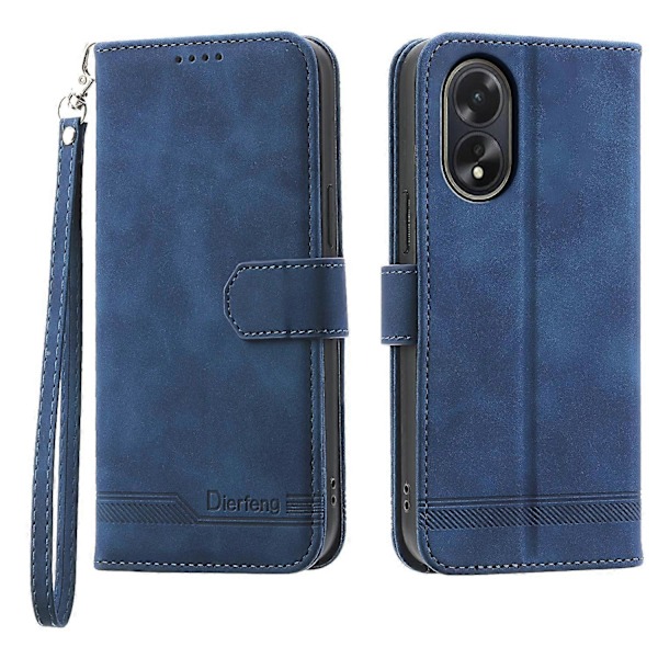 DIERFENG DF-03 Etui til Oppo A38 4G Præget Telefon Stand Cover Magnetisk Wallet Multicolor Style A