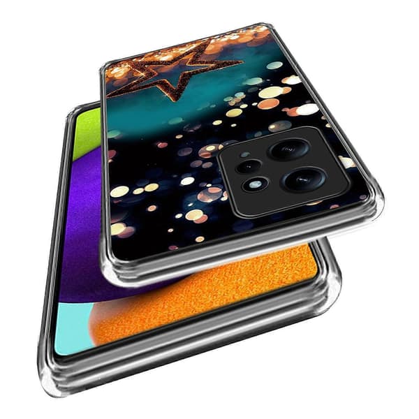 Blød TPU-etui med mønstertryk til Xiaomi Redmi Note 12 4G Multicolor Five-Pointed Star