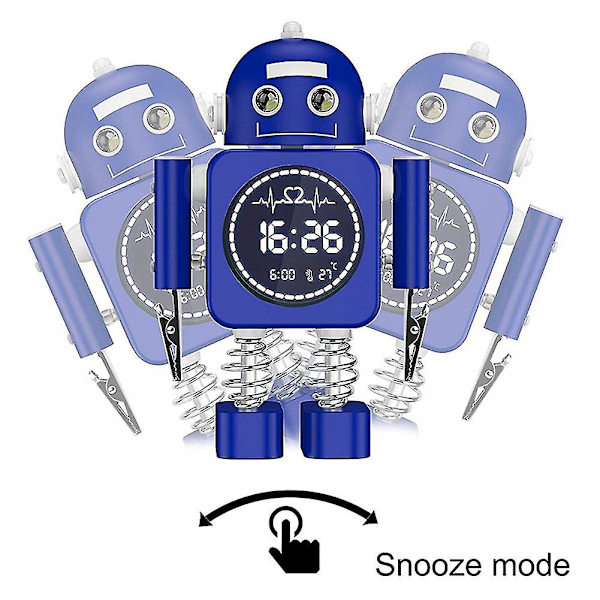 Robot Smart Digital Temperatur Display Skrivbordsklockor Med Snooze Sovrum För Barn Present (grön)