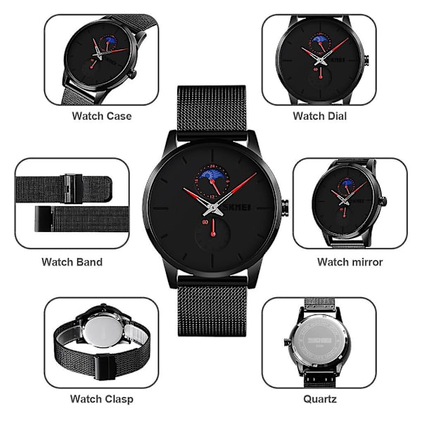 Män Casual Quartz Watch Red