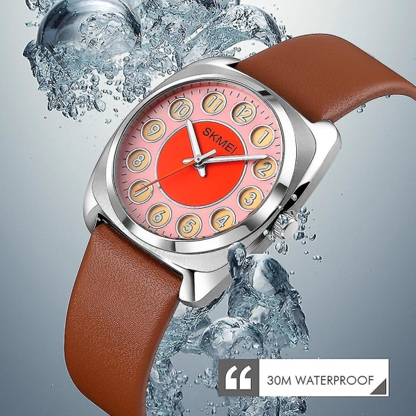 Skmei Q029 Dameur med mønstret urskive, quartz Orange