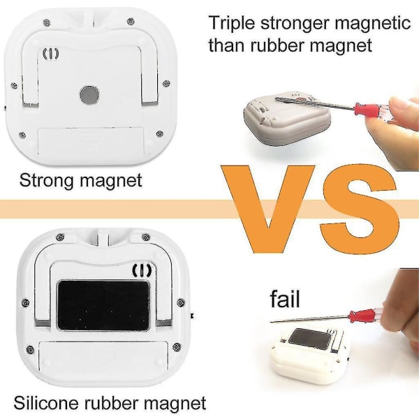 12-pack digital kökstimer Stark magnetisk elektronisk nedräkningstimer, högt larm, liten storlek