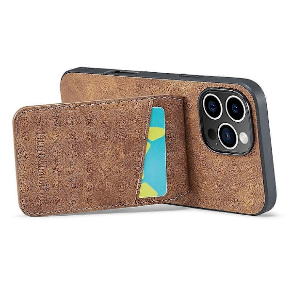FIERRE SHANN iPhone 16 Pro Etui Kortholder Støtteben Læder RFID-blokering Bagcover Multicolor Style E