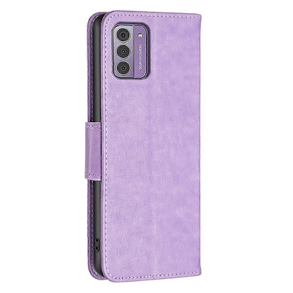 Til Nokia G42/G310 Sommerfugl Præget Telefon Cover Læder Stand Wallet Cover med Rem Multicolor Style F