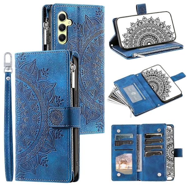 Til Samsung Galaxy A05s 4G Etui Telefon Cover Wallet PU Læder Stand Shell med Rem Multicolor Style B