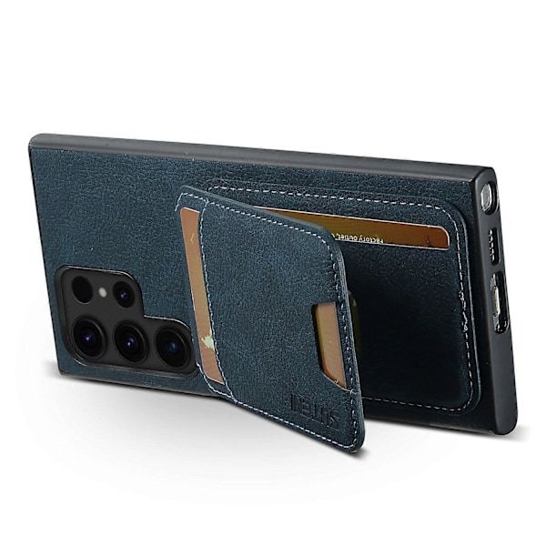 SUTENI H02 Etui med Støttefod og Kortpladser i Læder til Samsung Galaxy S23 Ultra Multicolor Style E