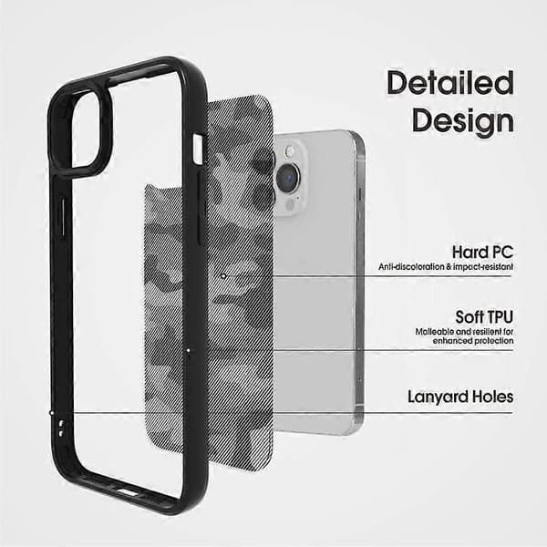 IBMRS Cover til iPhone 15 Plus TPU+PC Anti-drop Telefon Bagsidebeskyttelse Multicolor Matte Black