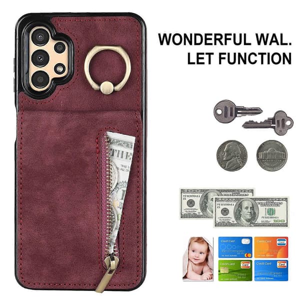 För Samsung Galaxy A13 5G/A13 4G RFID-skyddande Ställfodral Retro PU+TPU Plånboksfodral Multicolor Style D