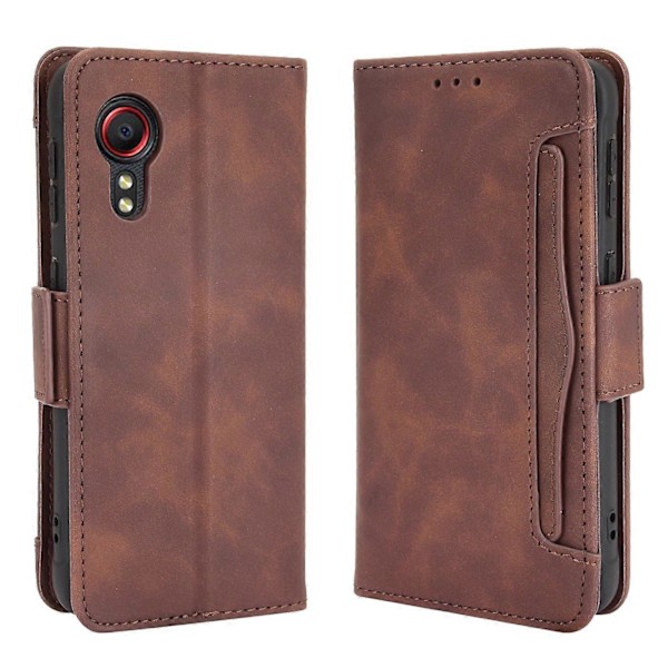 Plånboksfodral i läder med flera kortfack för Samsung Galaxy Xcover 5