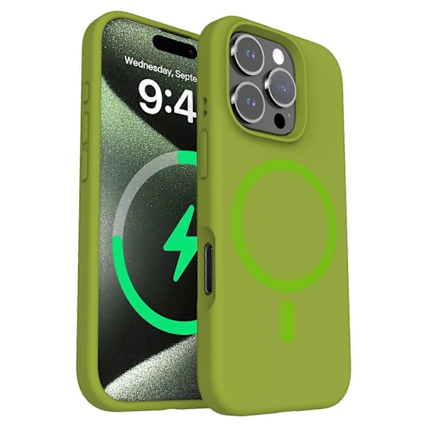 Cover til iPhone 16 Pro Max, kompatibel med MagSafe PC+Flydende silikone Multicolor Style A