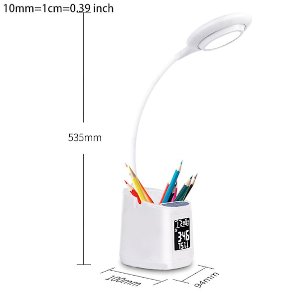 4-in-1 USB-lukuvalaisin, 3-portainen himmennystila kosketuskytkimellä lapsille ja opiskelijoille Gray