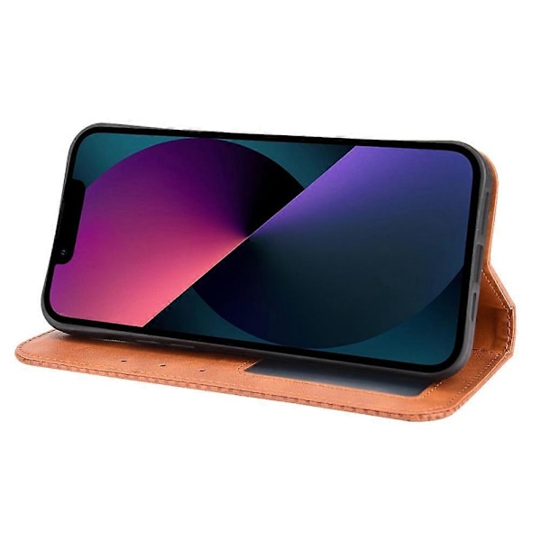 Magnetisk Självabsorberande PU Läder Plånboksställ Flipfodral för iPhone 13 6.1 tum