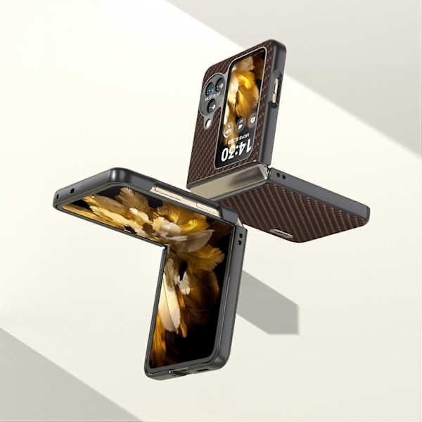 Oppo Find N3 Flip 5G PU-nahkapäällysteinen PC-kotelo hiilikuitukuvioinen suojapuhelinkotelo Multicolor Style F