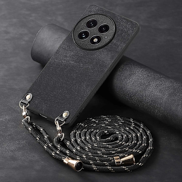 Retro læder telefoncover til OnePlus 13 med justerbar rem Multicolor Style F