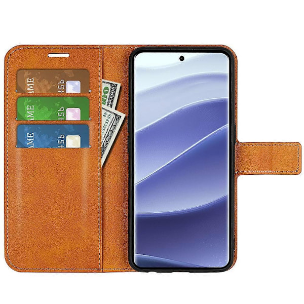 Til Xiaomi Redmi Note 14 Pro 5G Stand Case Anti-Scratch Kalvetekstur Læder Telefon Cover Multicolor Style A