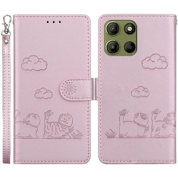 Til Motorola Moto G15 4G Etui RFID-blokering Killingemønster TPU+PU Læder Telefoncover Multicolor Style A