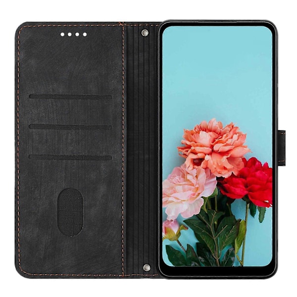 För TECNO Camon 30 Pro 5G Telefonskal Linjer Präglat Anti-Rep PU Läder Ställfodral Multicolor Style A