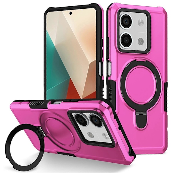 Skal med ringhållare och stativ i TPU+PC för Xiaomi Redmi Note 13 5G Multicolor Style D