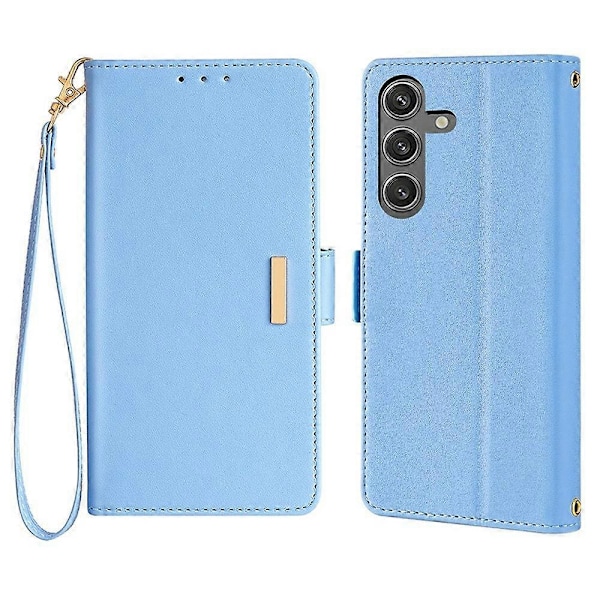 Læder Wallet Case med RFID-blokering og stativfunktion samt håndrem til Samsung Galaxy S25 Multicolor Style B