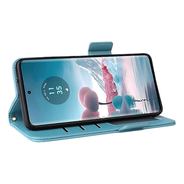Til Motorola Edge 40 Neo 5G Etui Litchi Tekstur Tegnebog Læder Telefon Cover med Rem Multicolor Style F