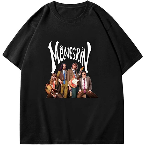 maneskin tシャツ MANESKIN マネスキン Tシャツ バンドTシャツ ブラック TEATRO D