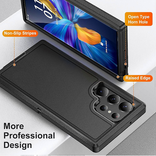 Samsung Galaxy S23 Ultra PC+TPU Hybridipuhelinkotelo Iskunkestävä Takakuori Multicolor Style A