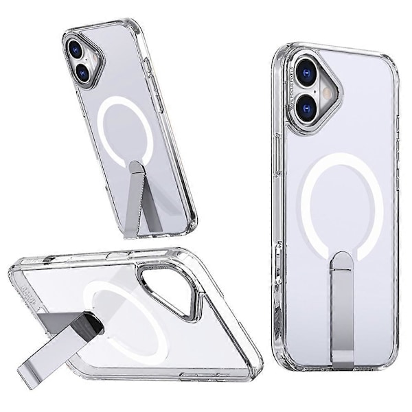 iPhone 16 Plus -kotelo, yhteensopiva MagSafe-jalustan kanssa, TPU + akryylipuhelinkuori Multicolor Transparent