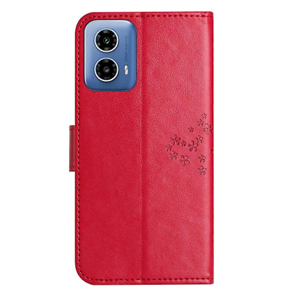 Til Motorola Moto G35 5G Etui PU Læder Ugle Træ Præget Tegnebog Telefon Cover Multicolor Style D