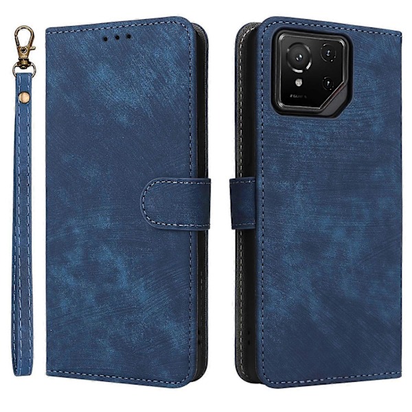 Til Asus ROG Phone 9 5G/Phone 9 Pro 5G Etui Wallet RFID-blokering PU Læder Cover Visningsstativ Multicolor Blue
