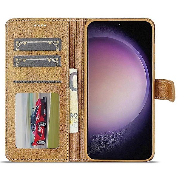 LC.IMEEKE Til Samsung Galaxy A26 5G Etui Kalvetekstur PU Læder Stand Wallet Telefon Cover - Grå Multicolor Yellow