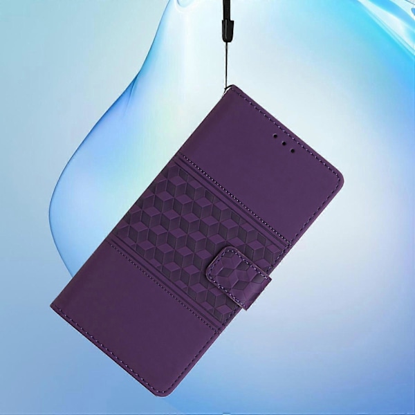 Til Oppo A38 4G Etui Præget Rombe Læder Telefon Wallet Cover Multicolor Style B