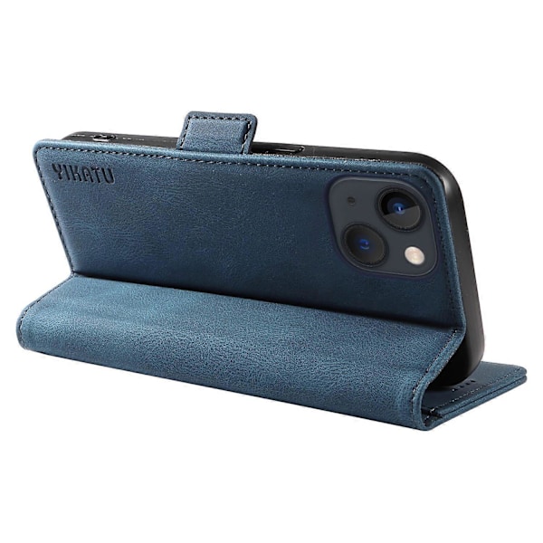 YIKATU YK-005 Til iPhone 15 Hud-berørings PU Læder Telefon Cover Stødsikkert Wallet Stand Cover Multicolor Style A