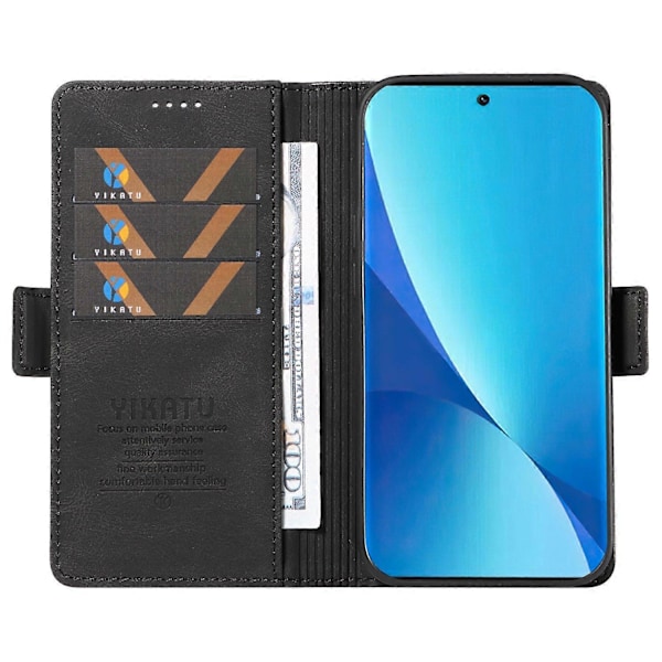 YIKATU YK-005 Xiaomi 12 Lite 5G -puhelimelle ihonmyötäinen PU-nahkainen suojakotelo jalustalla ja lompakolla Multicolor Style E