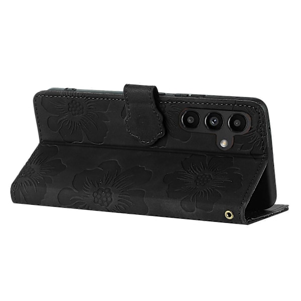 Blomstermønstret stødsikkert PU læder wallet cover med stativ til Samsung Galaxy A14 5G Multicolor Style E