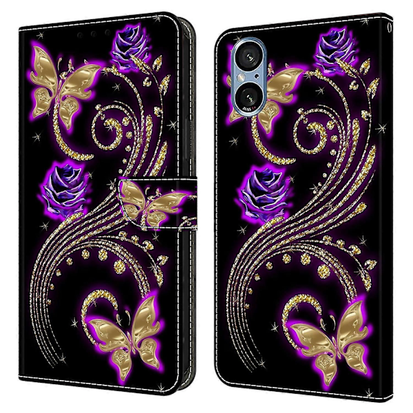 Sony Xperia 5 V Kotelo 3D-kuvio PU-nahkalompakko Puhelinkotelo Jalustalla Multicolor Style O