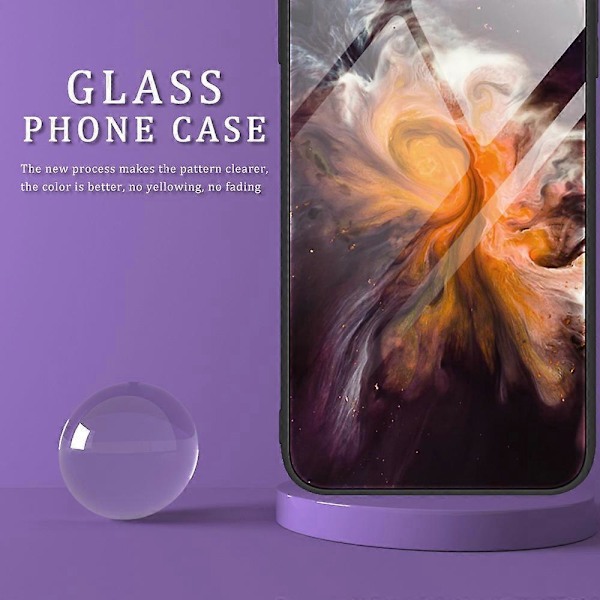 Til Samsung Galaxy S25 Ultra Case Marmormønster Hærdet Glas+PC+TPU Telefon Cover Multicolor Style D