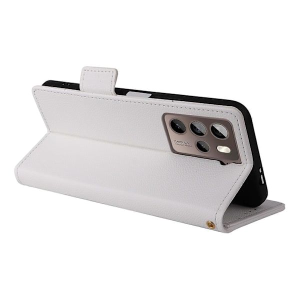 Telefoncover til HTC U23/U23 Pro 5G Litchi Tekstur Wallet Stand PU Læder Cover - Grå Multicolor White