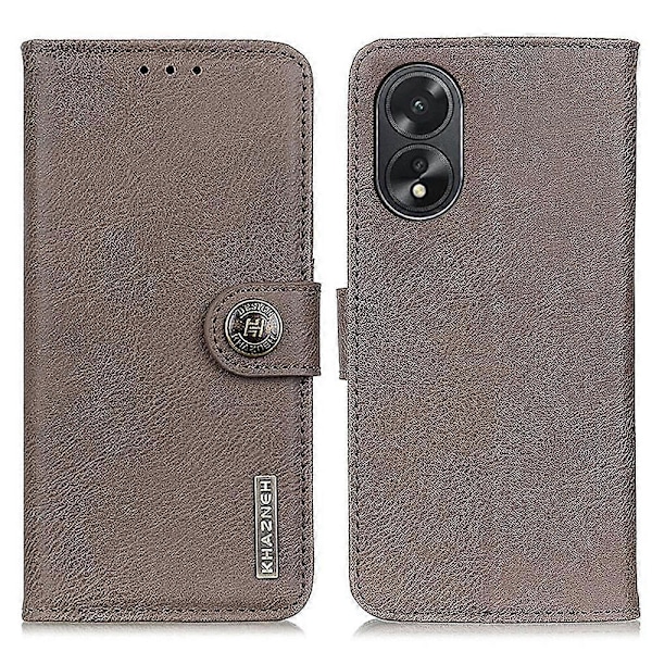 KHAZNEH Telefonfodral för Oppo A38 4G Skal Kohudstruktur PU Läder Ställ Plånbok Multicolor Style C