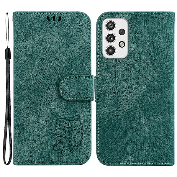 Pu Läder Magnetic Flip Phone case För Samsung Galaxy A33 5g, Stativ Plånboksmönster tryckt cover Green