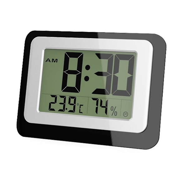 Multifunktionelt Termometer Hygrometer Automatisk Elektronisk Temperatur Fugtigheds Monitor Ur 13,7 cm