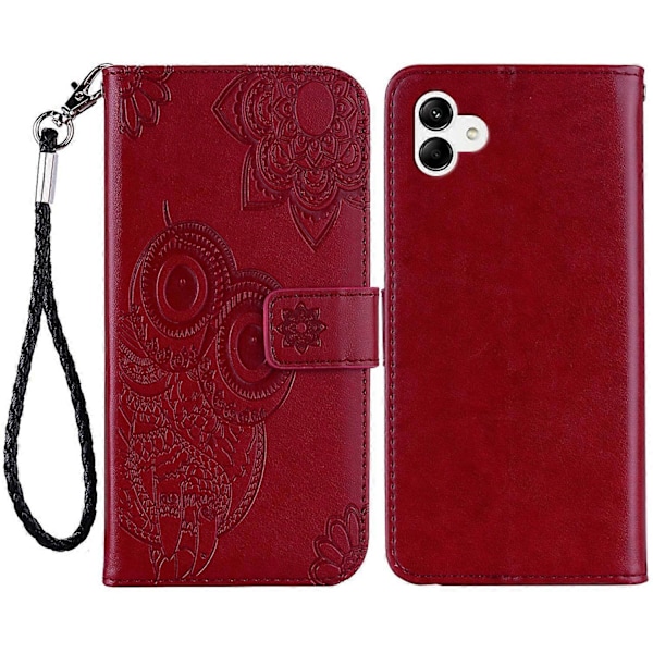 Til Samsung Galaxy A05 4G Etui Ugle Præget PU Læder Anti-drop Telefon Wallet Cover Multicolor Style F