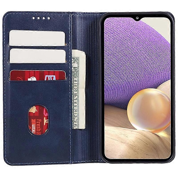 För Samsung Galaxy S22 5G Magnetisk Plånboksfodral Kalvtextur PU Läder Skal Multicolor Style D
