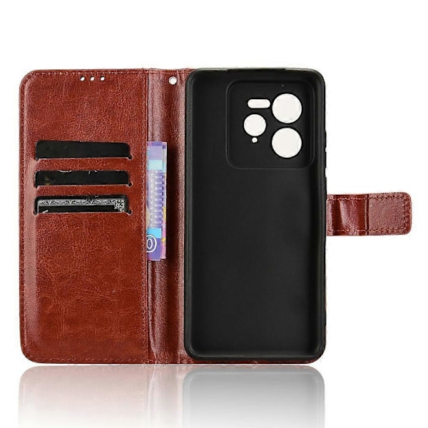 Til Realme GT 7 Pro 5G Etui Crazy Horse Tekstur PU Læder Telefon Wallet Cover Multicolor Style D